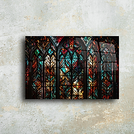 Modern Renkli Vitray Cam Tablo - Zarif Duvar Dekorasyonu(m115)
