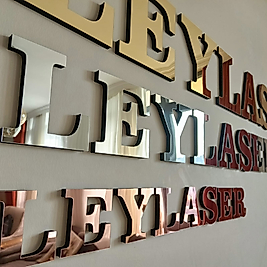 Kişiye Özel 11 mm Aynalı Pleksi Kabartma Duvar Yazısı ve Logo