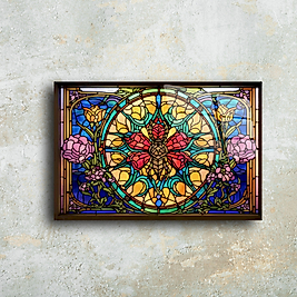El Yapımı Cam Tablo | Renkli Mozaik Tasarımlar | Şık Duvar Dekorasyonu(m111)