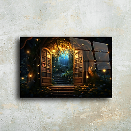 Doğanın Gizemli Kapısı - Parlak Renkli Cam Tablo | Eşsiz Duvar Dekorasyonu(m119)