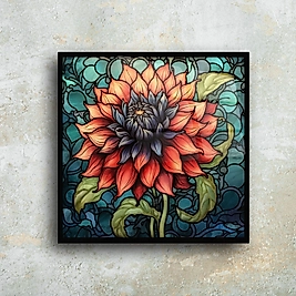 Modern Çiçek Tasarımlı Cam Tablo - Zarif Dekoratif Sanat(m54)