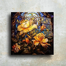 Sunflower Cam Tablo - Şık Mozaik Duvar Dekoru | Leylaser(m10)