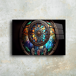 Cam Tablo Dreamcatcher Tasarımı | Şık ve Eşsiz Duvar Dekoru(m114)