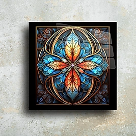 Zarif Vitray Çiçek Sanatı - Premium Temperli Cam Duvar Tablosu(m43)