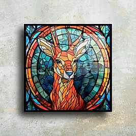 Renkli Ceylan Desenli Cam Tablo - Modern & Şık Duvar Dekoru(m52)