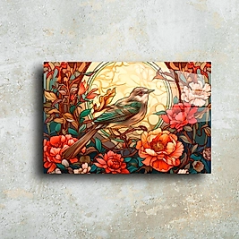 El Yapımı Cam Tablo | Doğa ve Sanatın Buluşması | Zarif Dekorasyon(m104)