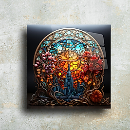Sanatsal Güneş Işığı Cam Tablo - Şık ve Zarif Dekoratif Cam Sanatı(m82)