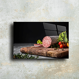 Şarküteri Sunum Cam Tablo - Modern Mutfak Dekoru | Leylaser(m13)